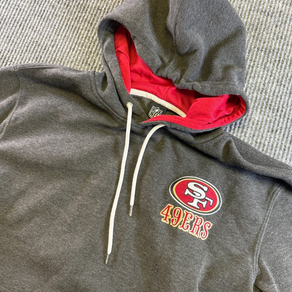 NFL Team Apparel San Francisco 49ers Hoodie Mens M Gray Pullover Sweatshirt